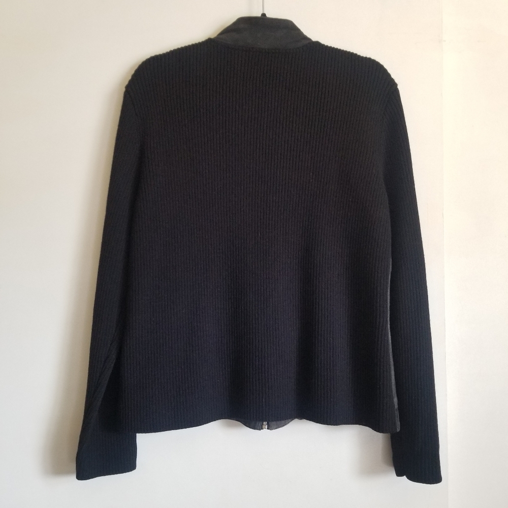 Pendleton Leather Wool Sweater Jacket - image 4